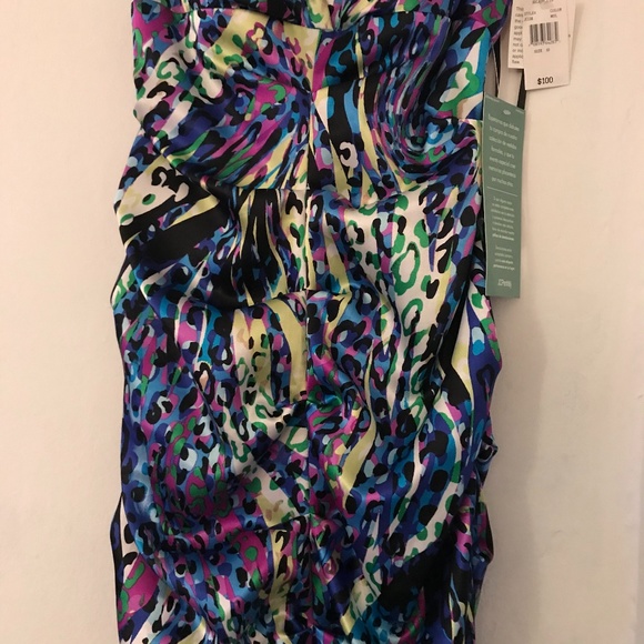 form fitting Mermaid colorful Elegant Dress sz 10 - Picture 5 of 8
